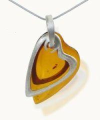 Silver and Amber Pendant