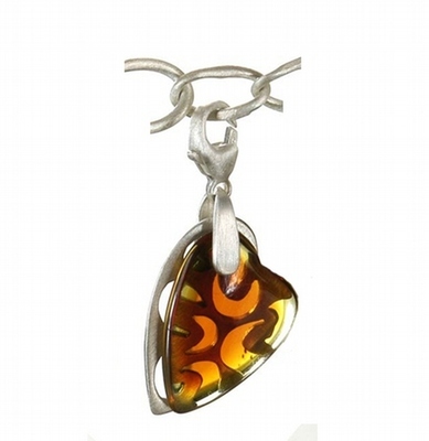 Silver and Amber Charm