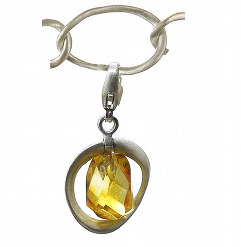 Silver and Amber Charm