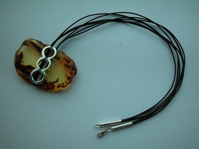 Silver and Amber Necklace
