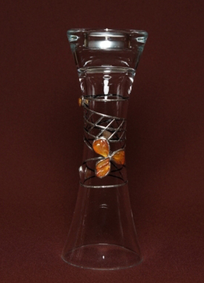 Glass vase and candle holder
