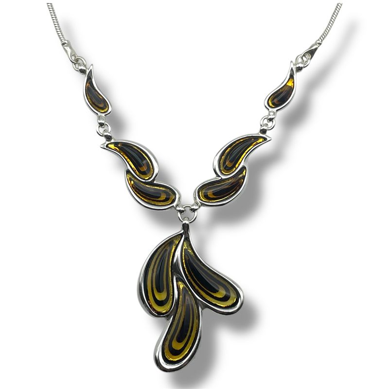 Sterling Silver and Amber Necklace