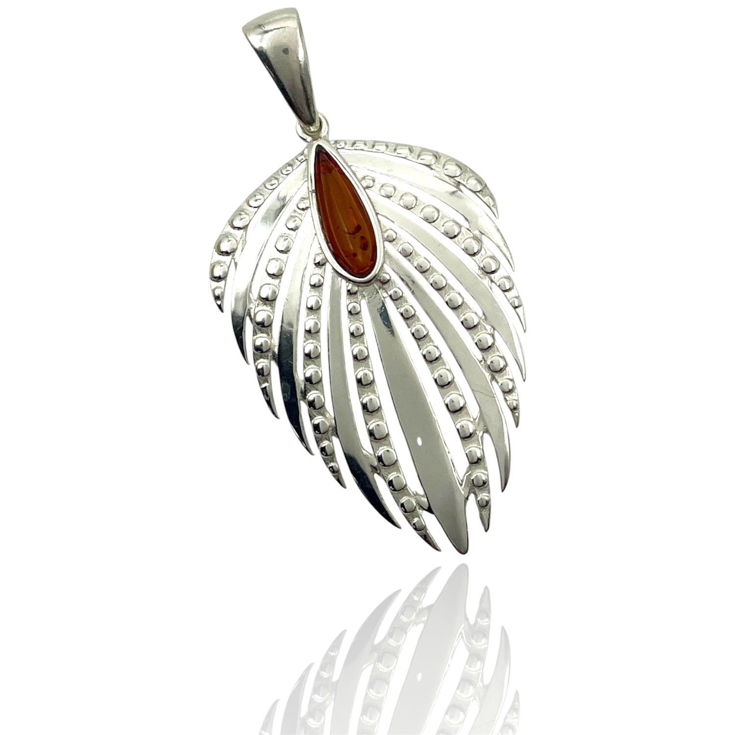Sterling Silver and Amber Pendant