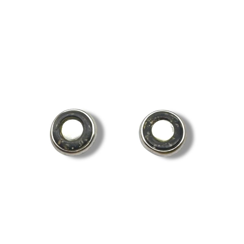 Sterling Silver and  Green Amber Earrings - Studs