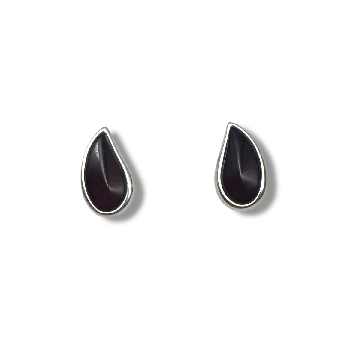 Sterling Silver Amber Earrings - Studs
