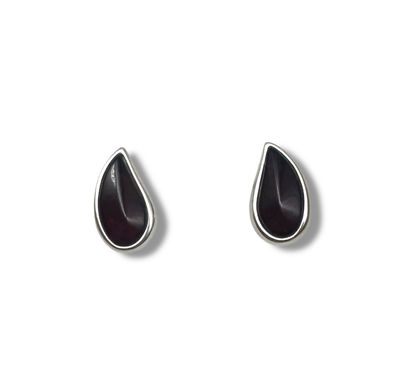 Sterling Silver Amber Earrings - Studs
