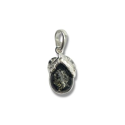 Sterling Silver Green Amber Pendant