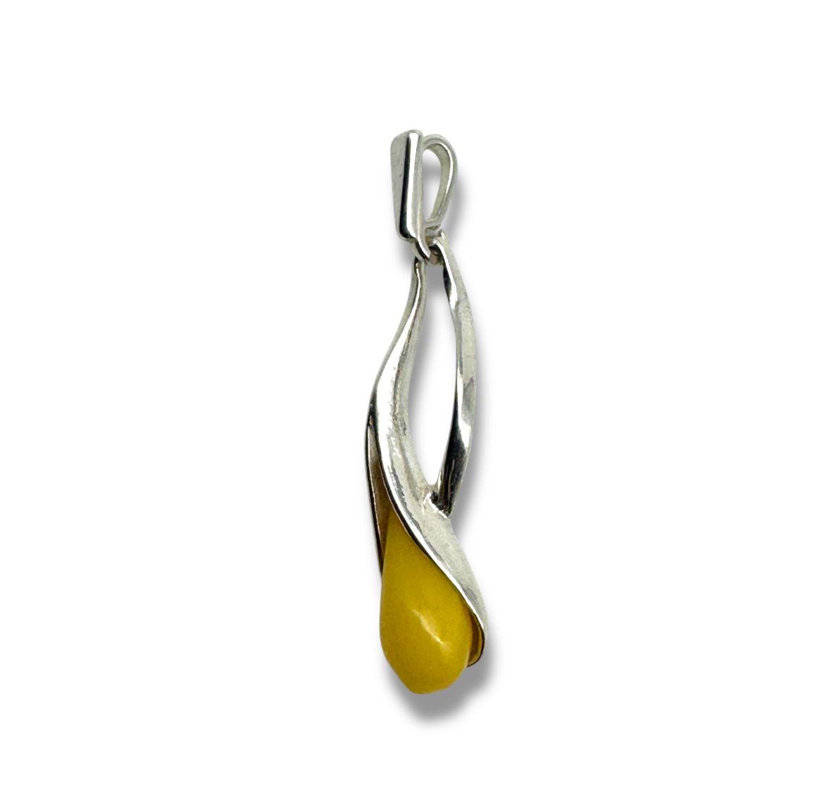 Sterling Silver and Amber Pendant