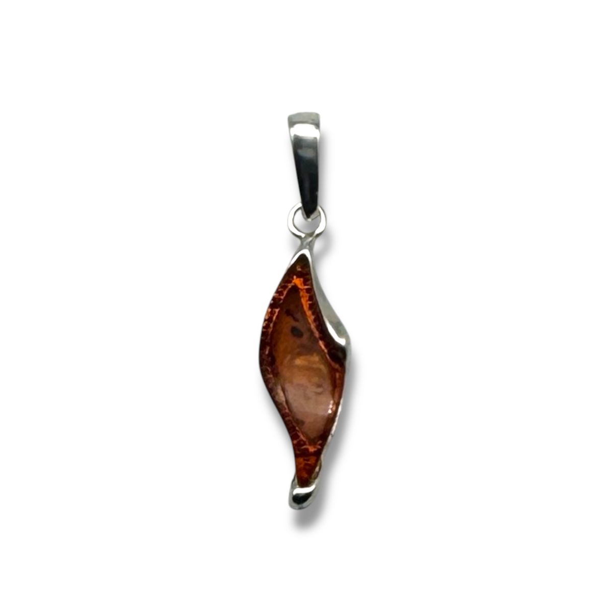 Sterling Silver Cognac Amber Pendant