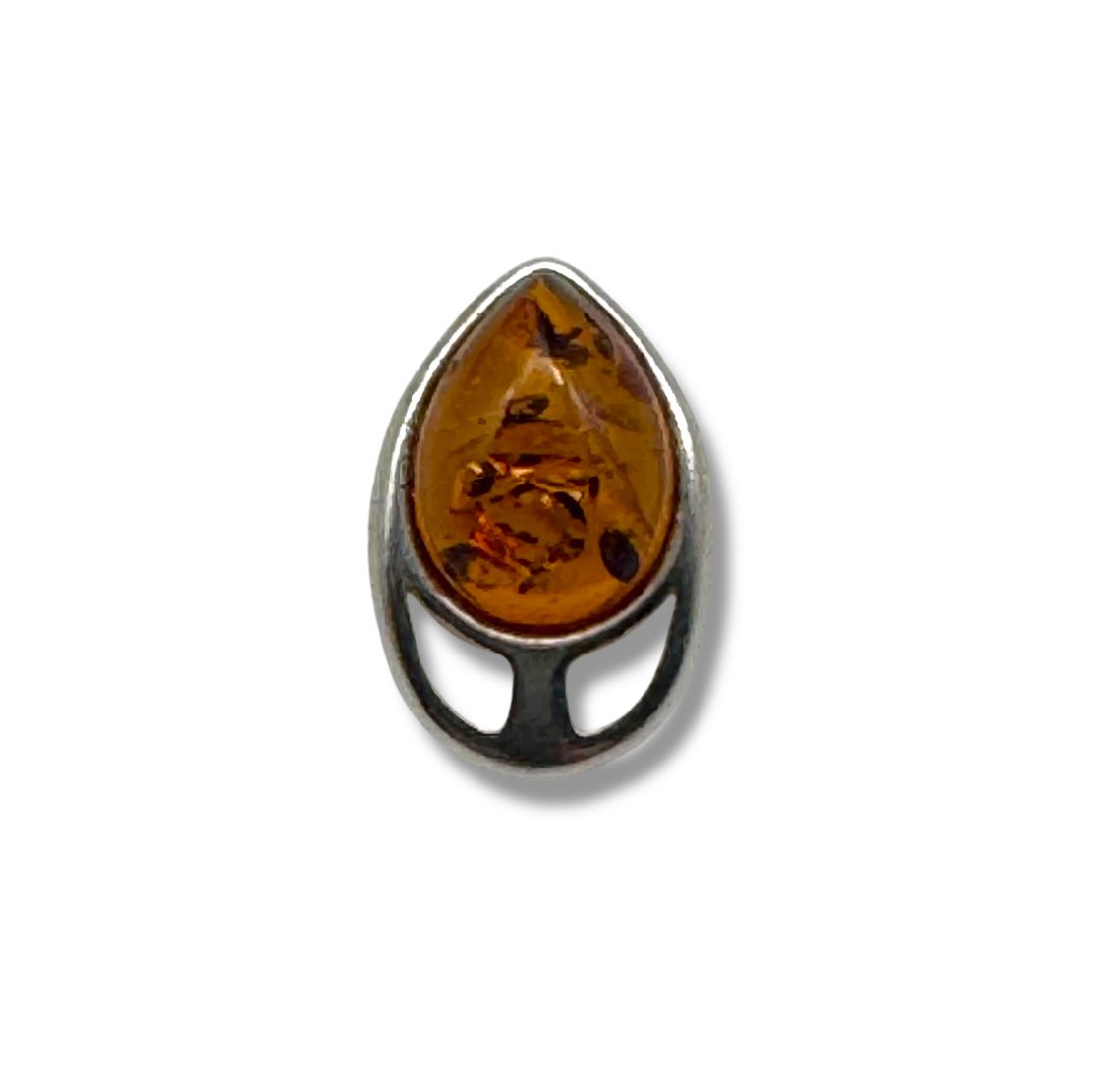 Sterling Silver Cognac Amber Pendant