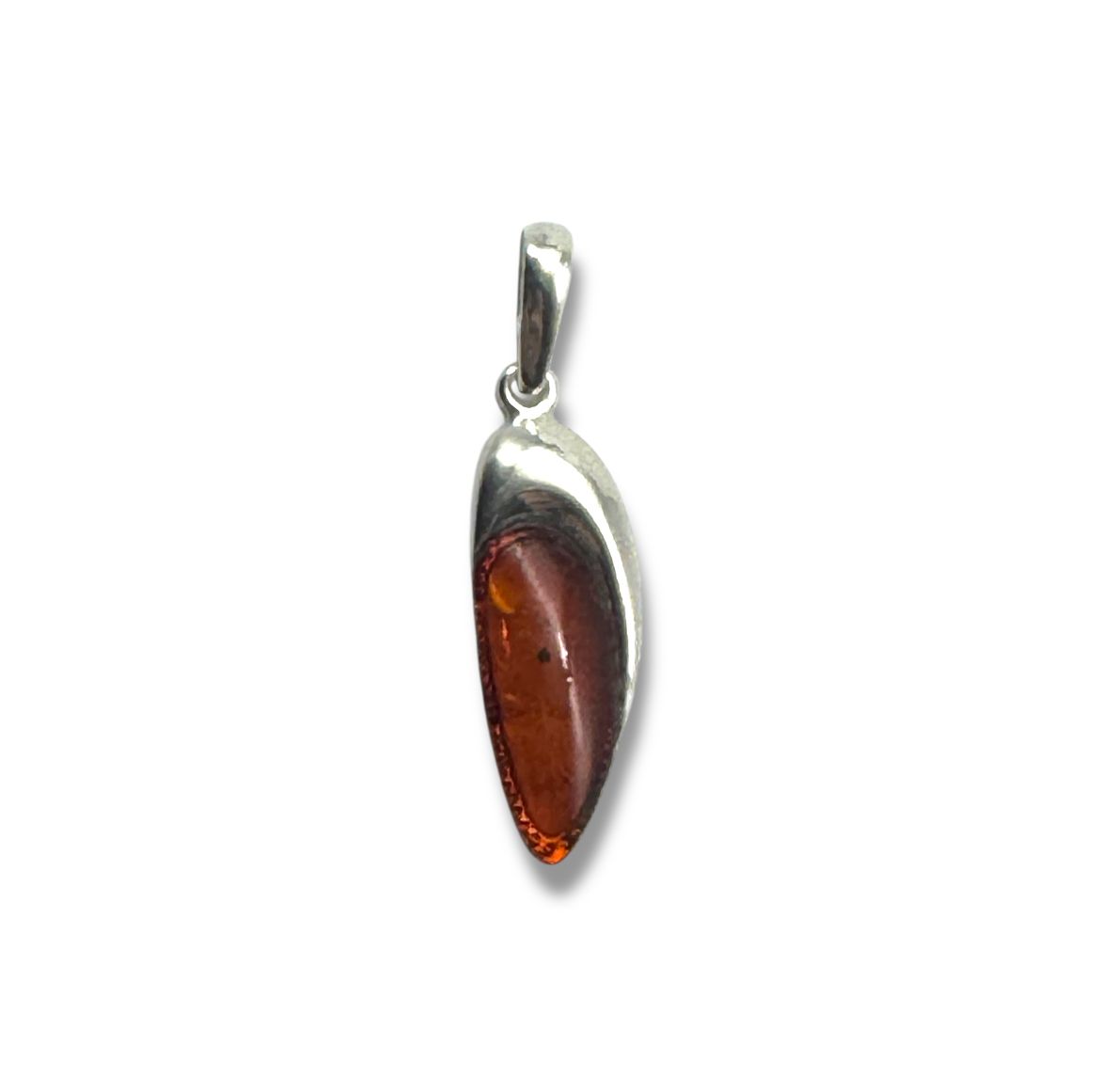 Sterling Silver Cognac Amber Pendant