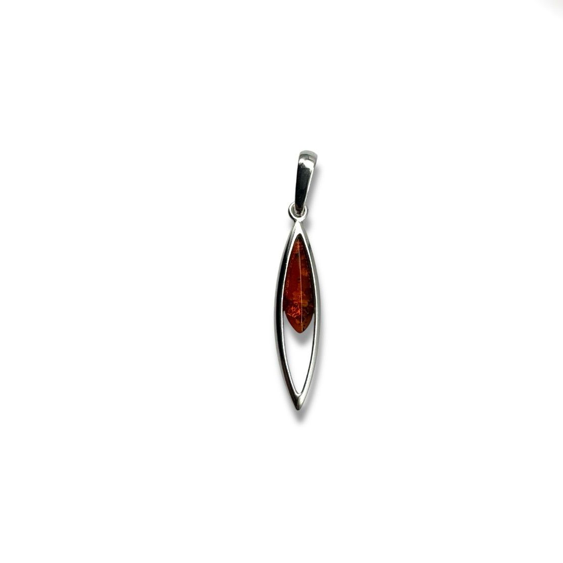 Sterling Silver Cognac Amber Pendant