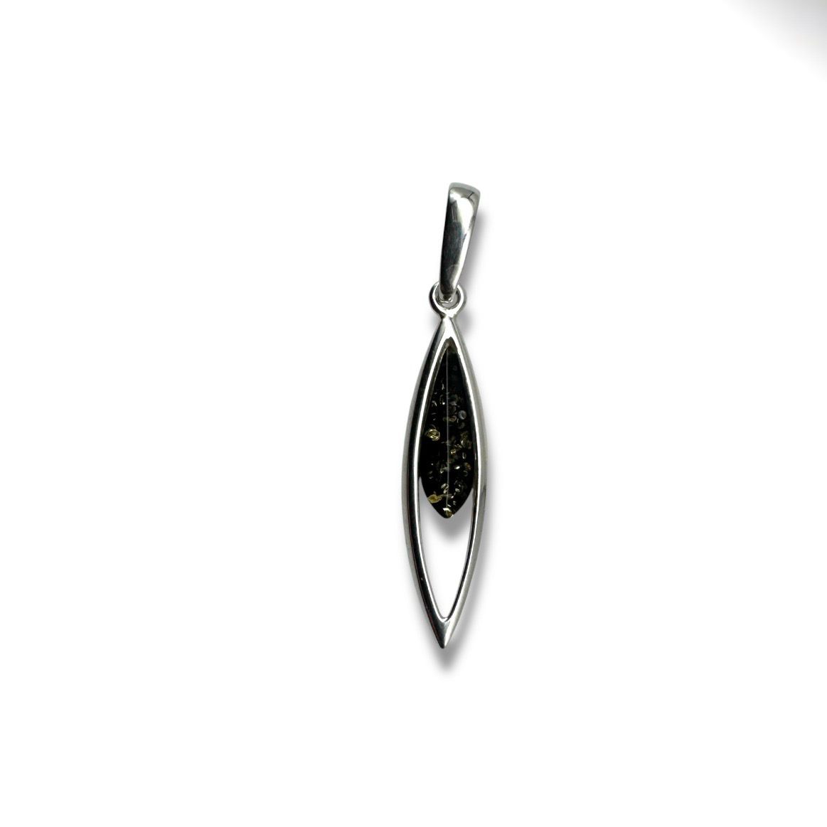 Sterling Silver Green Amber Pendant