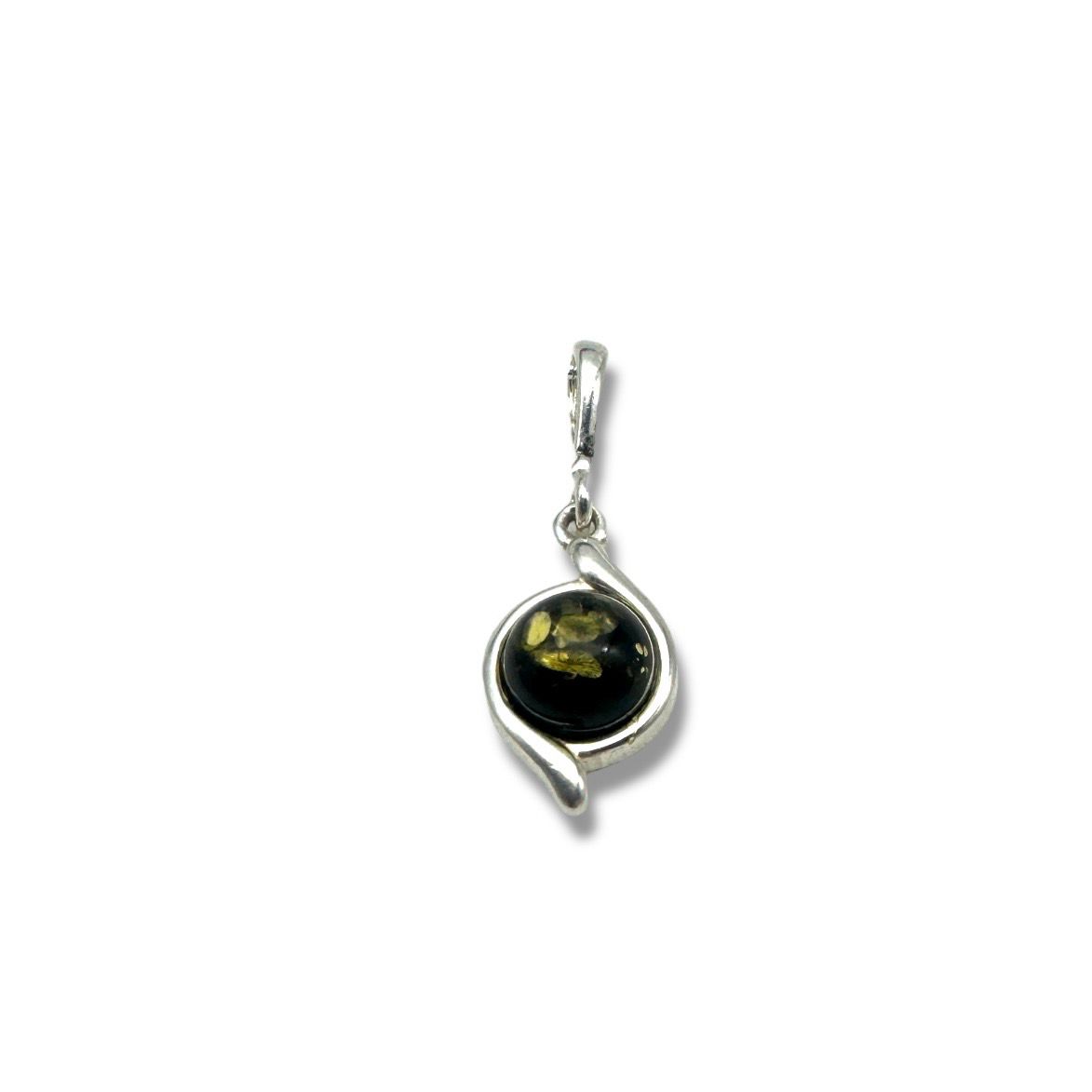 Sterling Silver Green Amber Pendant