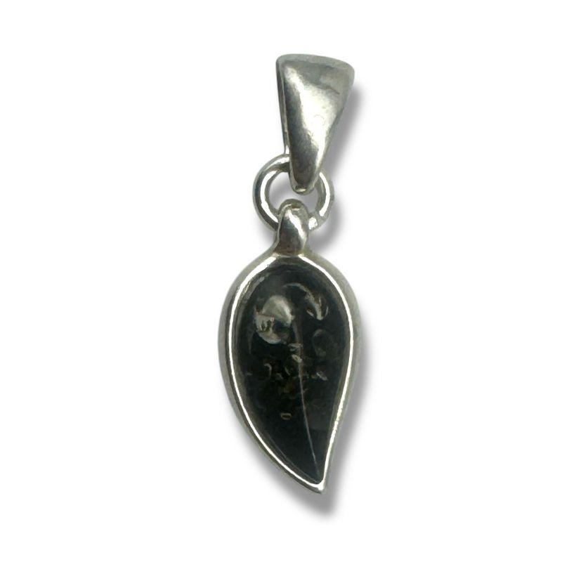 Sterling Silver Green Amber Pendant