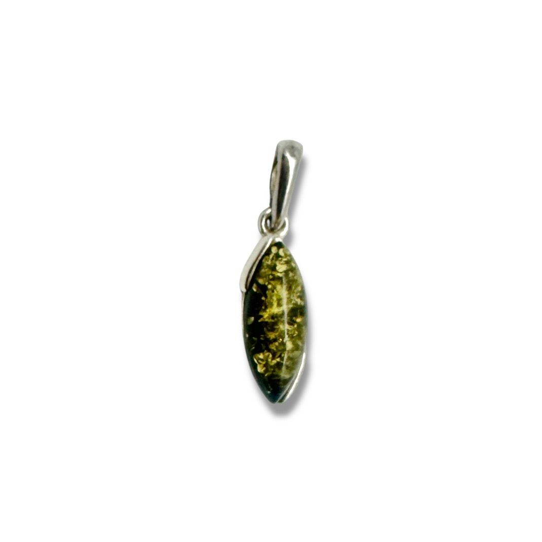 Sterling Silver Green Amber Pendant