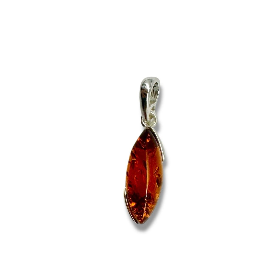 Sterling Silver Cognac Amber Pendant
