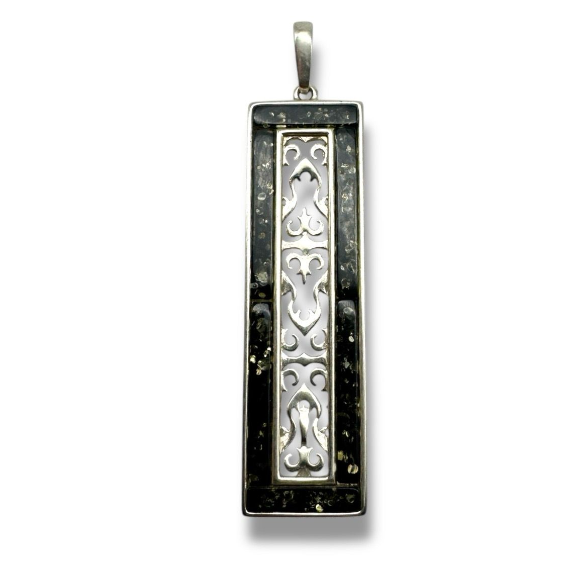 Sterling Silver Green Amber Pendant
