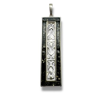 Sterling Silver Green Amber Pendant