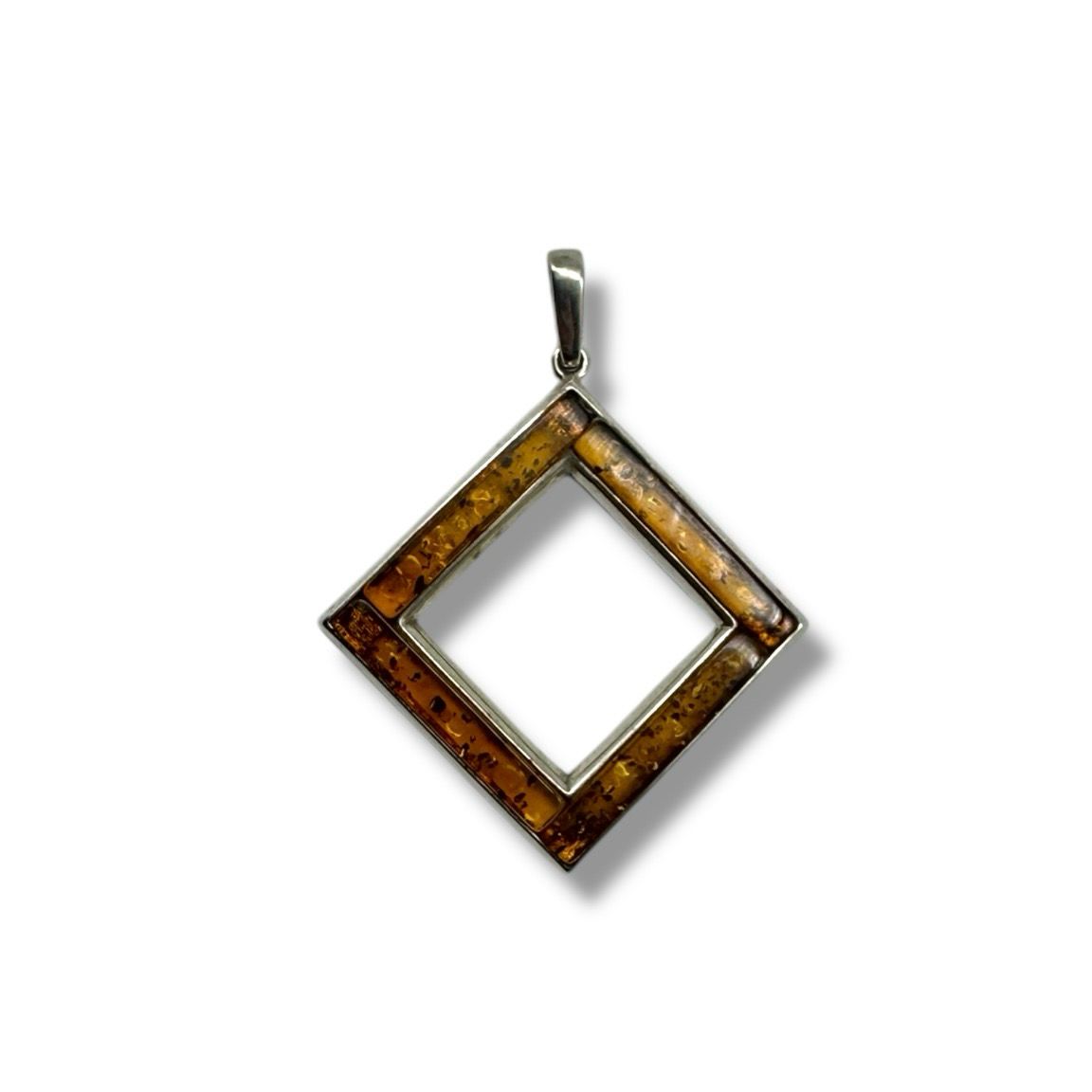 Sterling Silver Cognac Amber Pendant