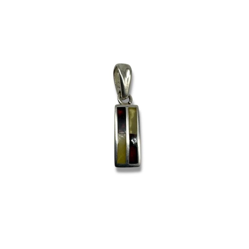 Sterling Silver Multicolour Amber Pendant