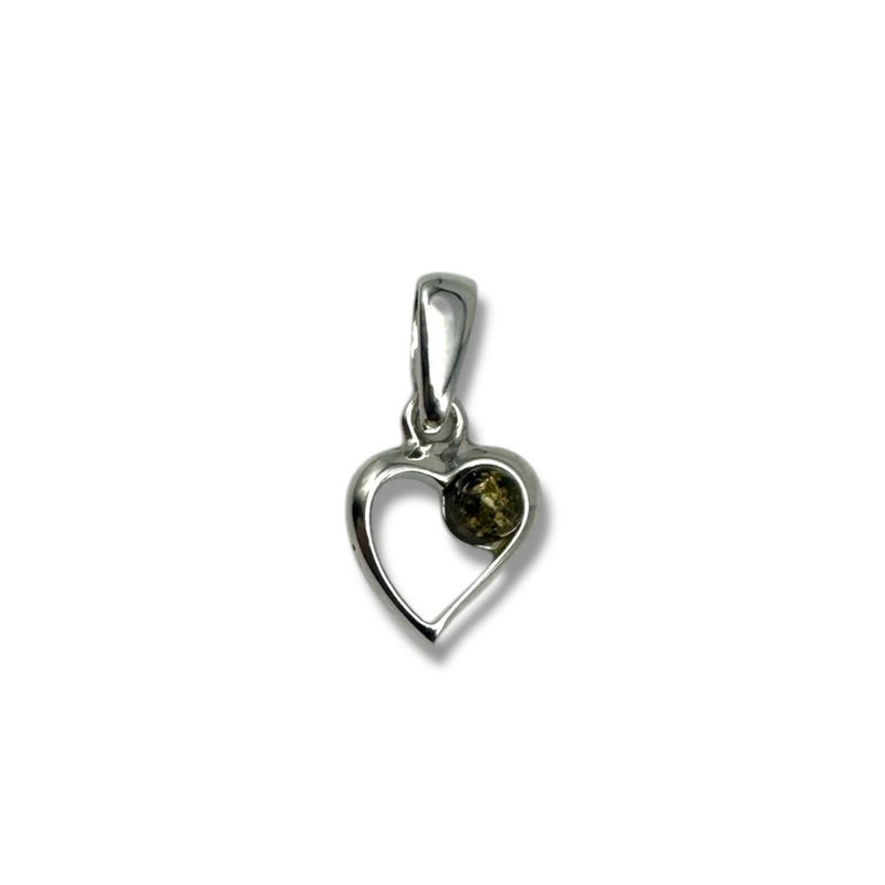 Sterling Silver Green Amber Pendant
