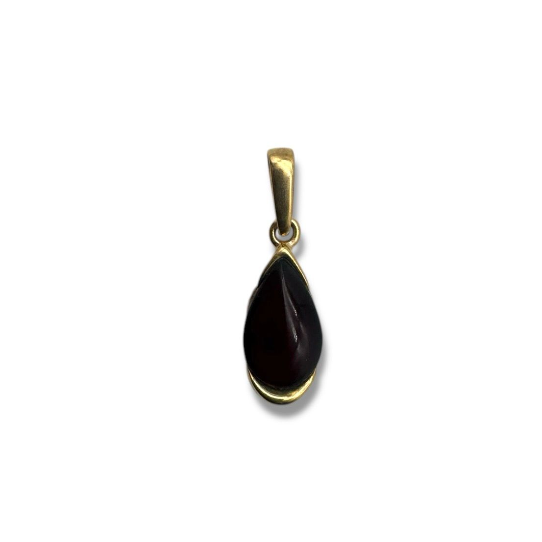 Gold Coated Sterling Silver Cherry Baltic Amber Pendant