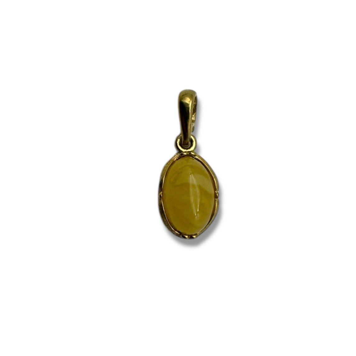 Gold Coated Sterling Silver Butterscotch Baltic Amber Pendant