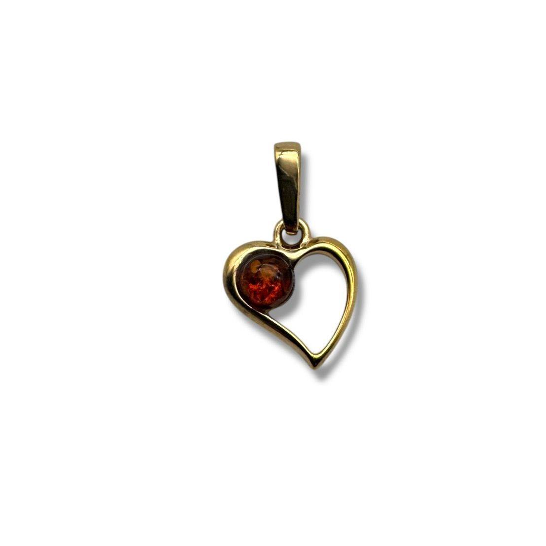 Gold Coated Sterling Silver Cognac Baltic Amber Pendant