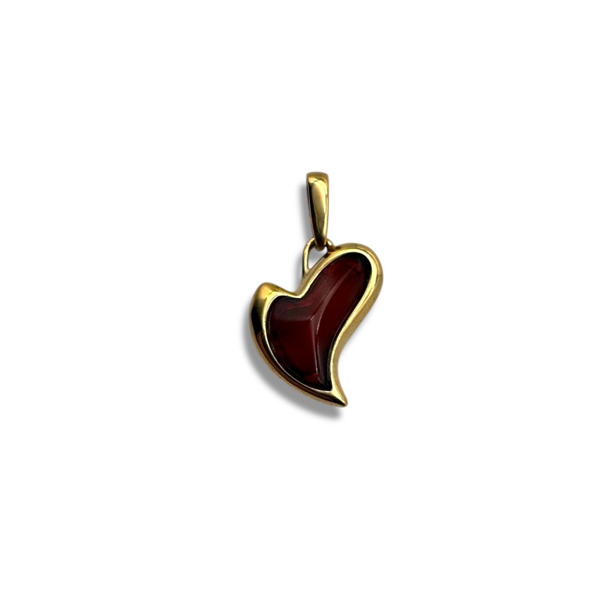Gold Coated Sterling Silver Cherry Baltic Amber Pendant