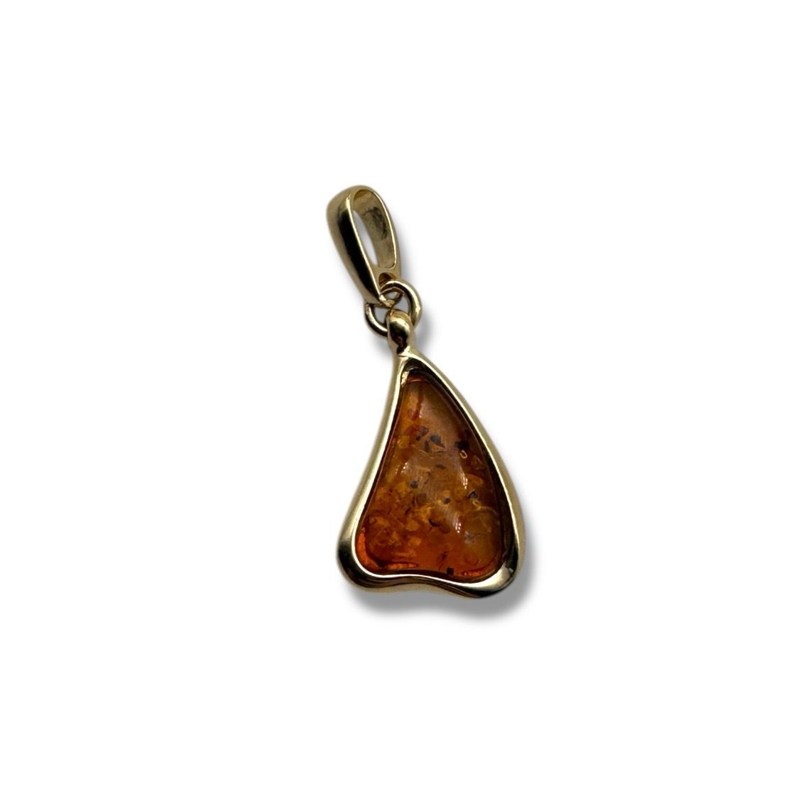 Gold Coated Sterling Silver Cognac Baltic Amber Pendant