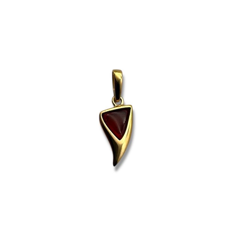 Gold Coated Sterling Silver Cherry Baltic Amber Pendant