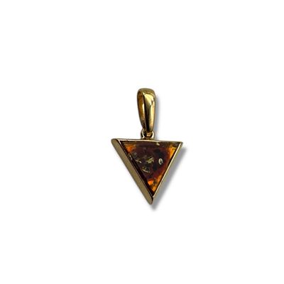 Gold Coated Sterling Silver Cognac Baltic Amber Pendant