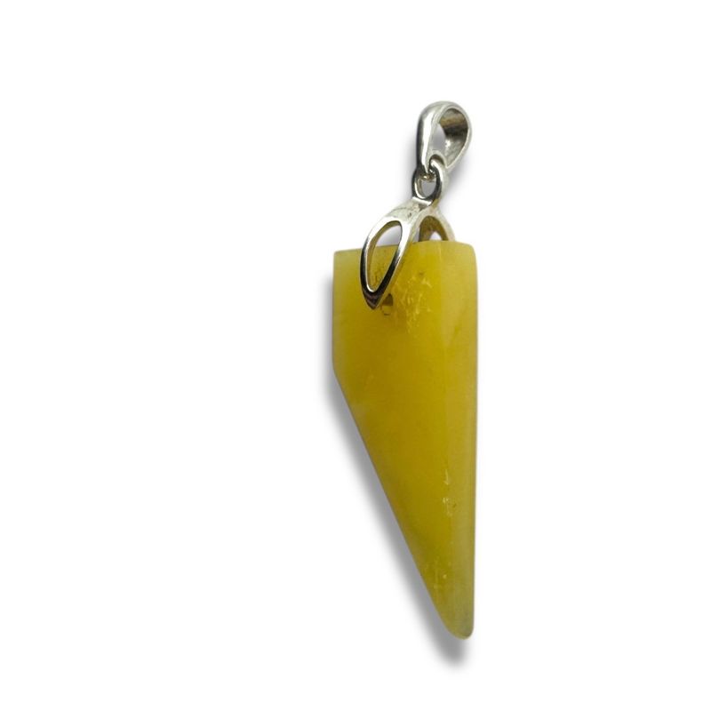 Raw Baltic Amber Rock Sterling Silver Pendant