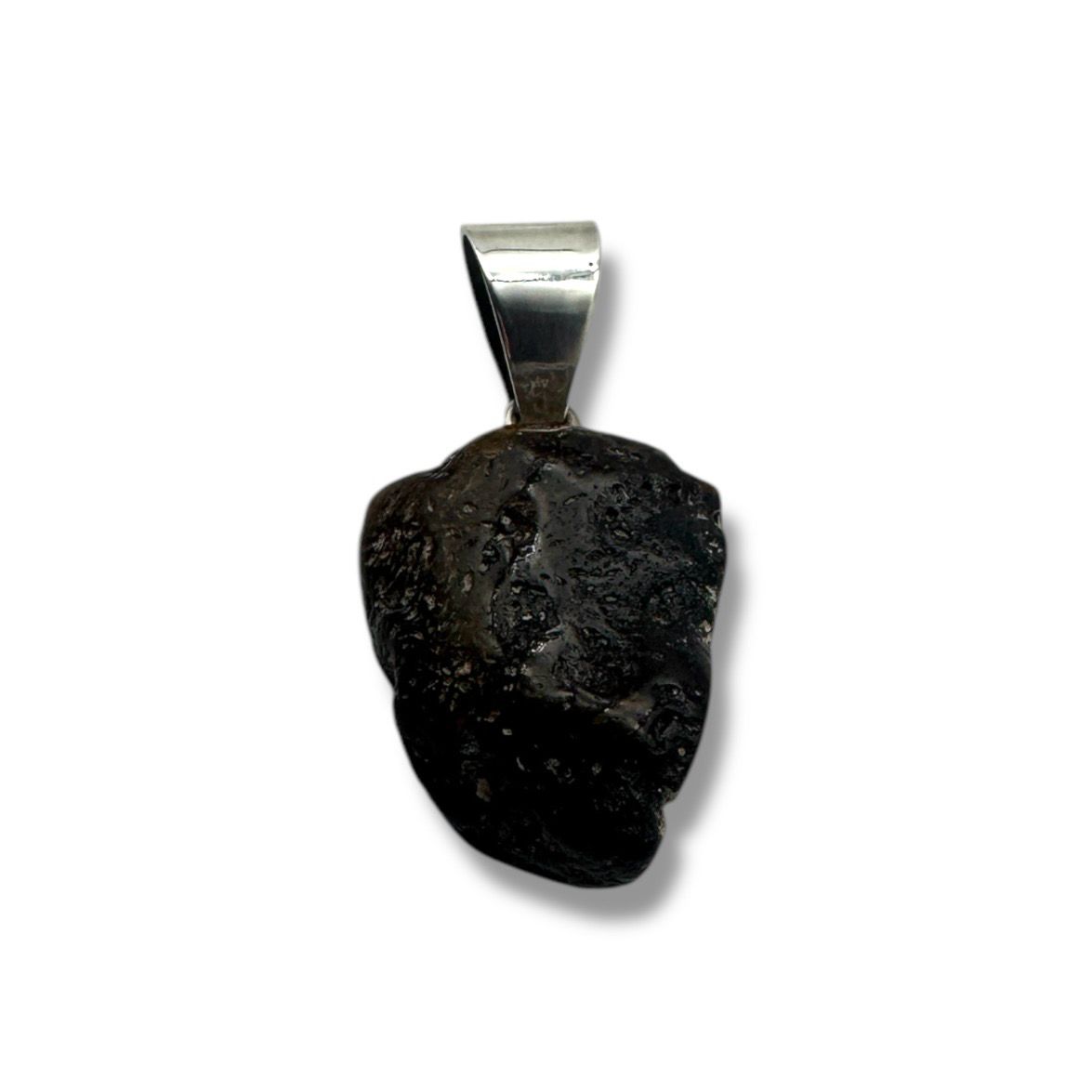 Raw Baltic Amber Rock Sterling Silver Pendant