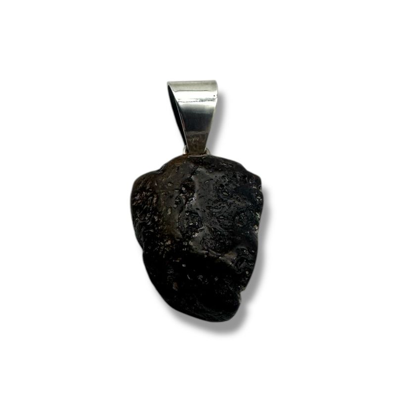Raw Baltic Amber Rock Sterling Silver Pendant
