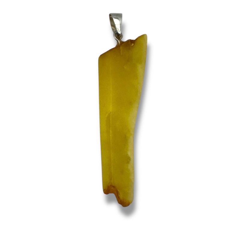 Raw Baltic Amber Rock Sterling Silver Pendant