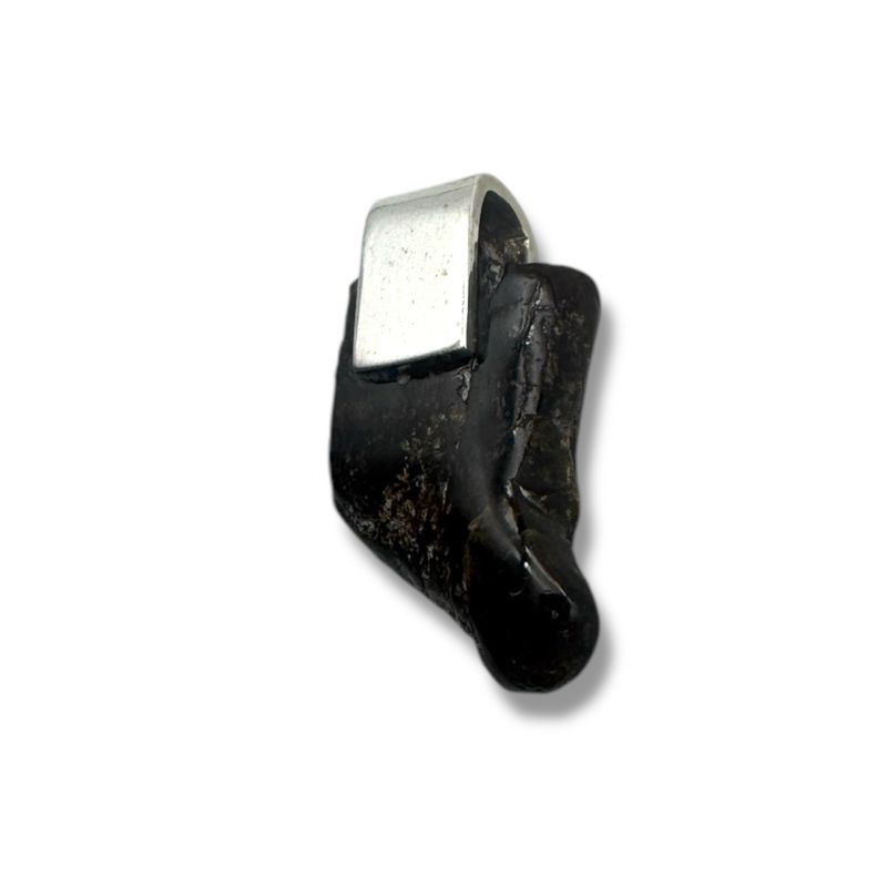 Raw Baltic Amber Rock Sterling Silver Pendant