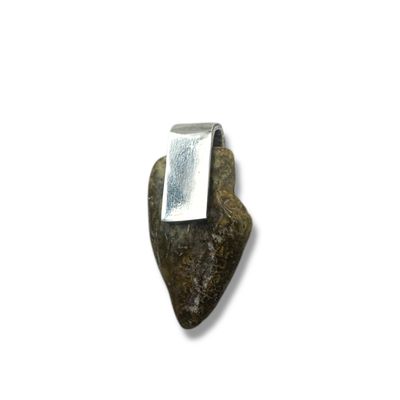 Raw Baltic Amber Rock Sterling Silver Pendant