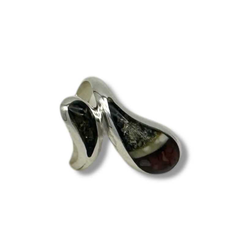 Sterling Silver Multicolour  Amber Ring