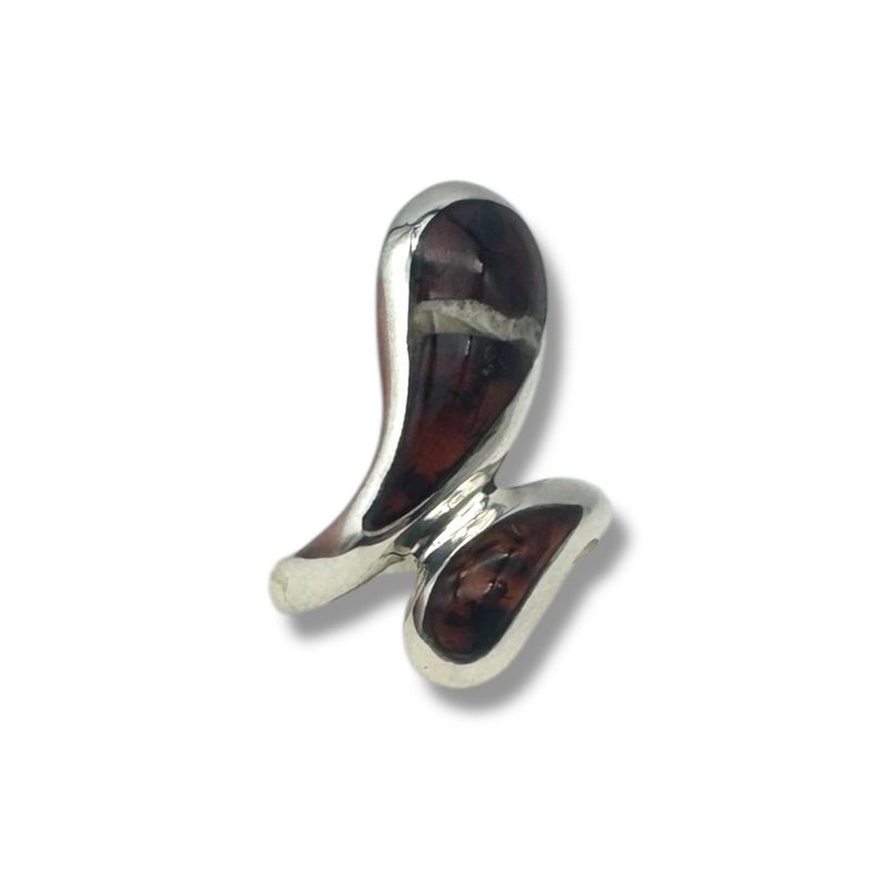 Sterling Silver Multicolour Amber Ring