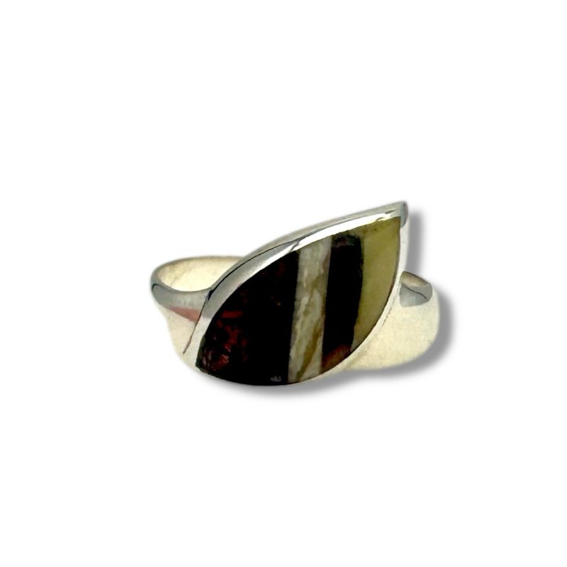 Sterling Silver Multicolour Amber Ring