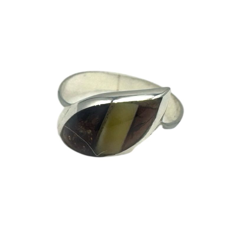 Sterling Silver Multicolour Amber Ring