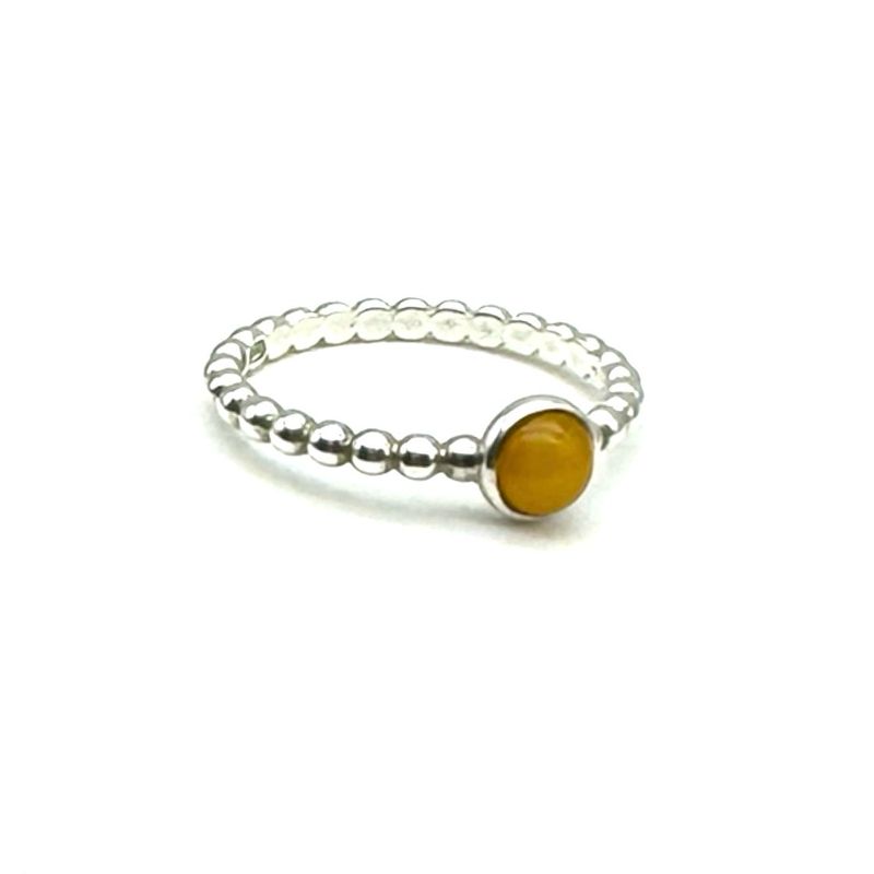 Sterling Silver Butterscotch Amber Ring