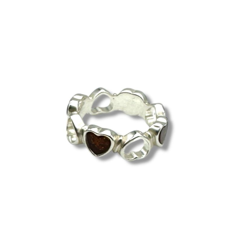 Sterling Silver Cognac Amber Ring