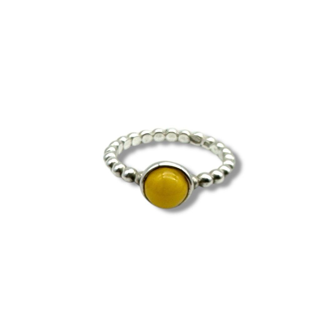 Sterling Silver Butterscotch Amber Ring