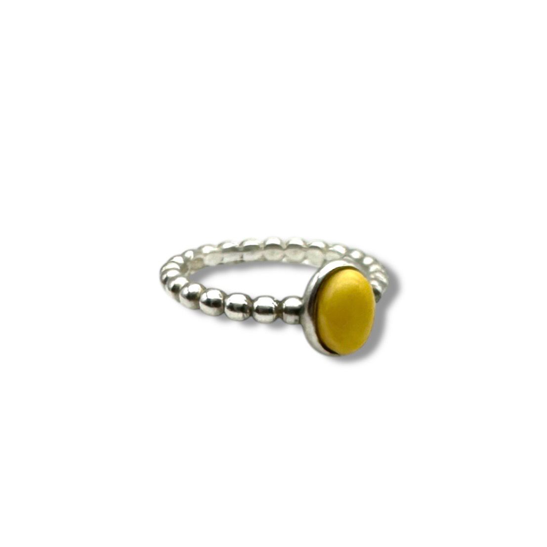 Sterling Butterscotch Amber Ring