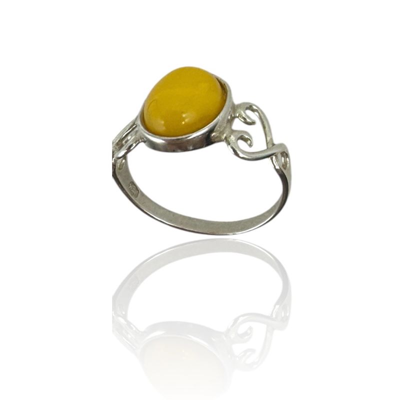 Sterling Silver Butterscotch Amber Ring