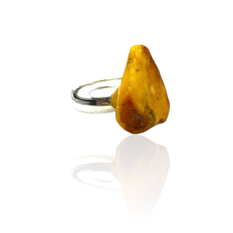 Sterling Silver Butterscotch Amber Ring