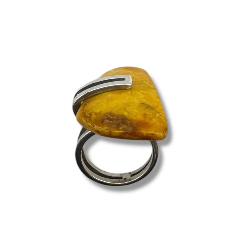 Sterling Silver Butterscotch Amber Ring